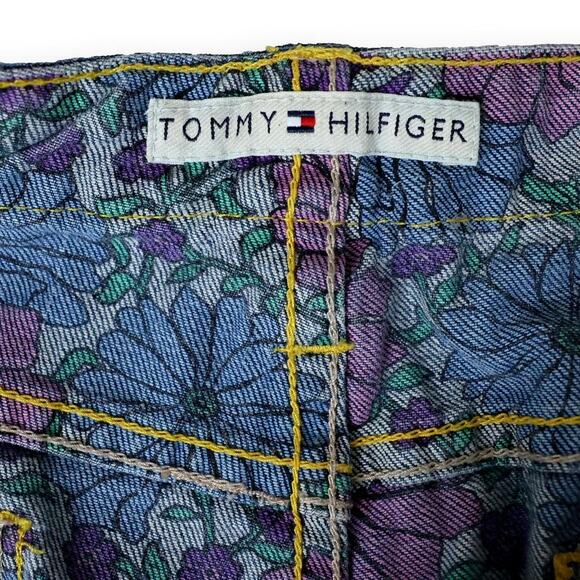 Tommy Hilfiger Straight Leg Jeans Size 12 Floral Waistband - Picture 4 of 9